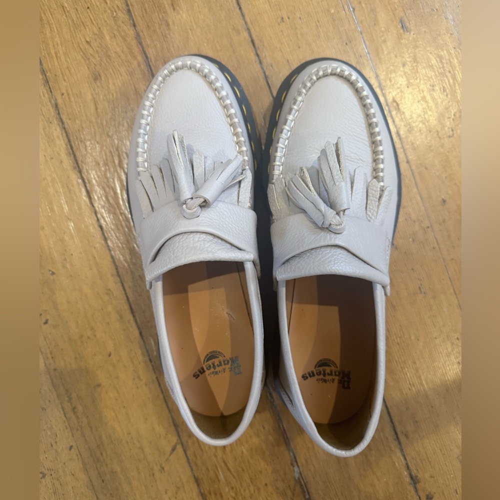 Dr. Martens White Tassel Loafers